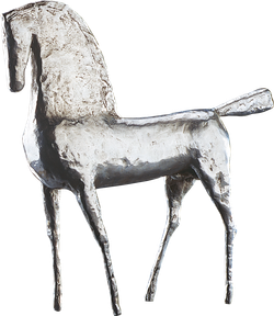 Bronzefigur Pferd, silber von Hermann Schwahn