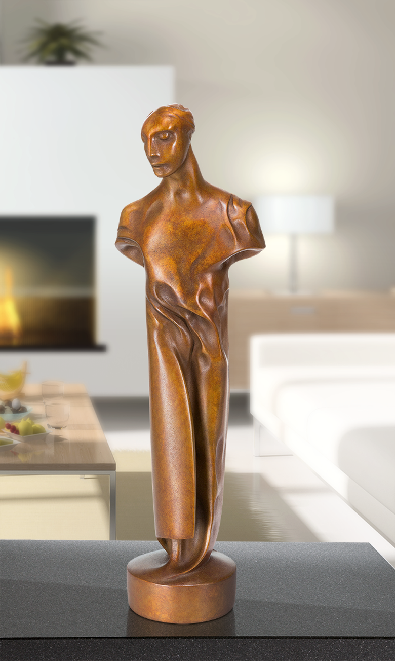 Bronzefigur Jüngling im Wind von Giovanni de Angelis