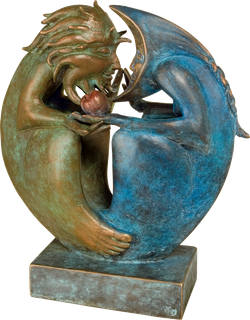 Bronzefigur Sun & Moon von Fidelma Massey