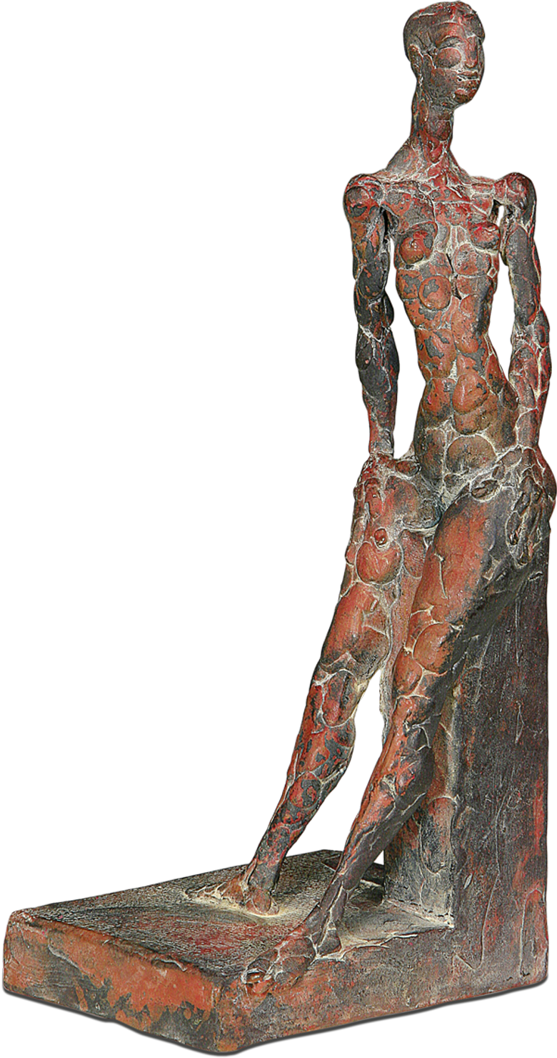 Bronzefigur Evas Rast im Schnee von Martin Pottgiesser