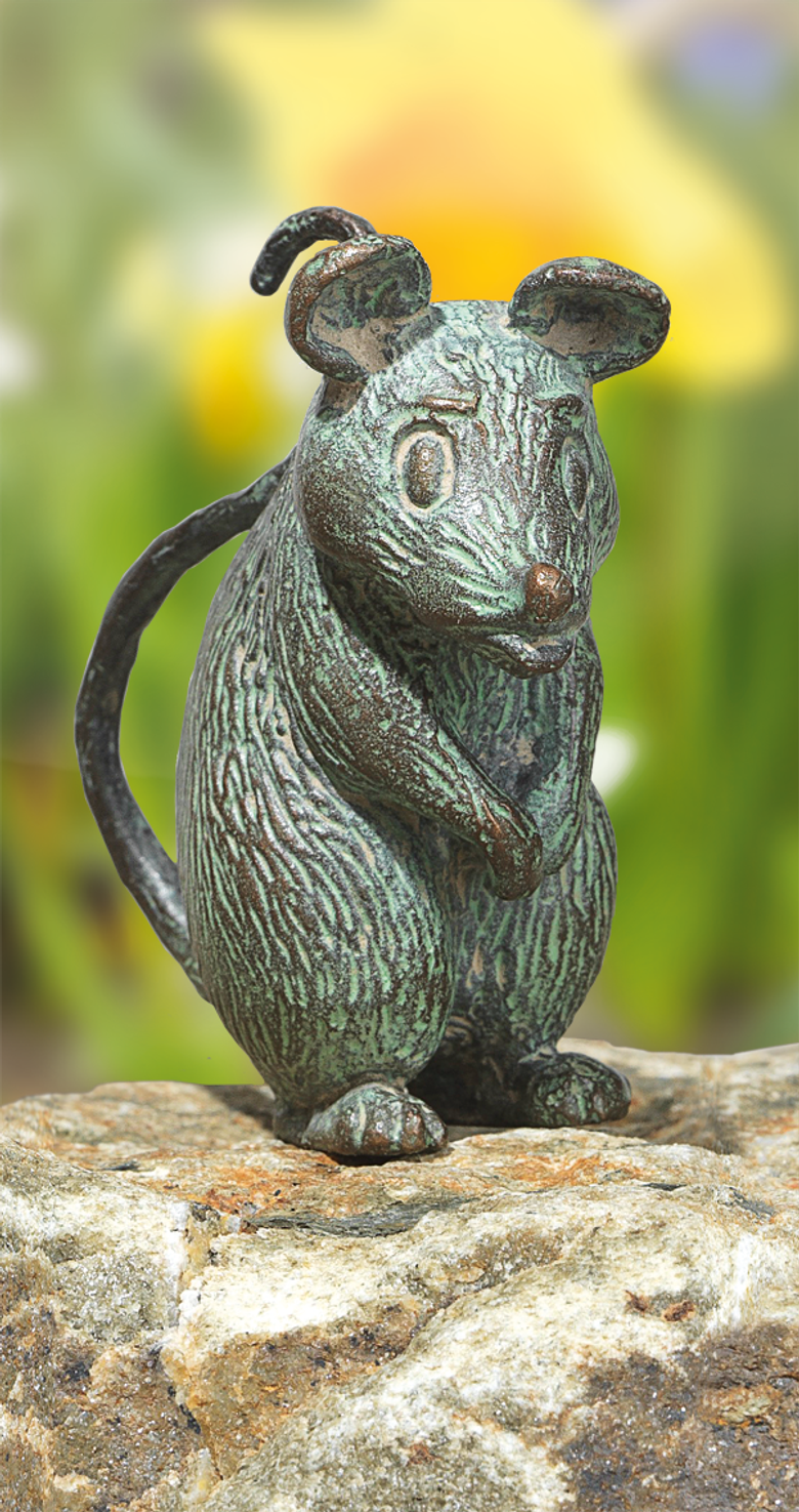Bronzefigur Maus, stehend von Atelier Strassacker