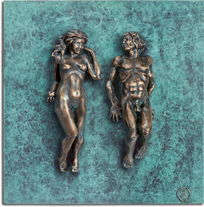 Bronzefigur »Adam & Eva« von Veronika Psotková