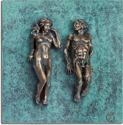 Bronzefigur »Adam & Eva« von Veronika Psotková