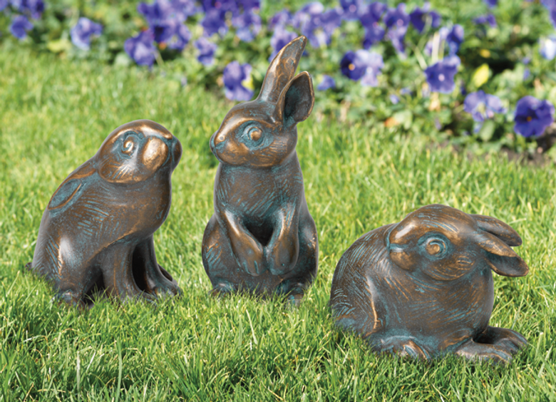 Bronzefigur 3er-Set Kaninchen von Atelier Strassacker