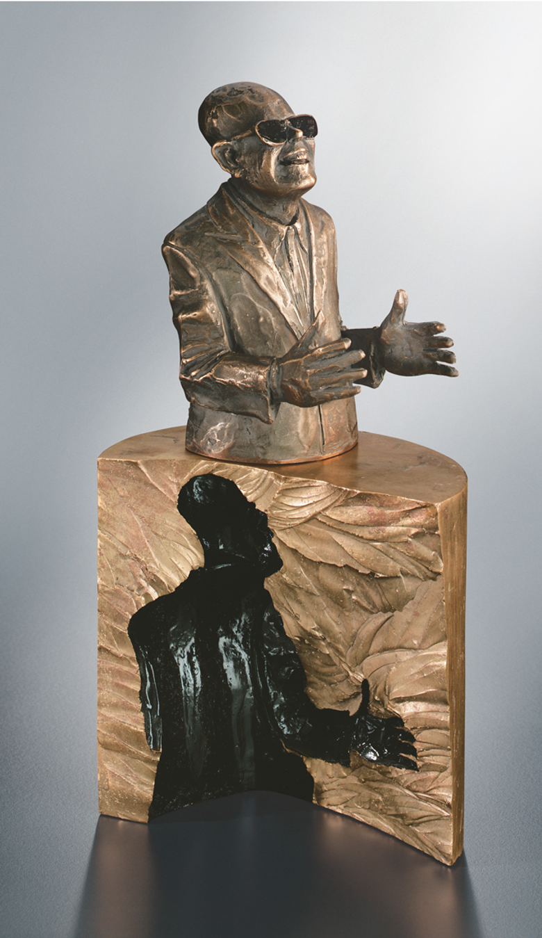 Bronzefigur Der Schwätzer von Guido Messer