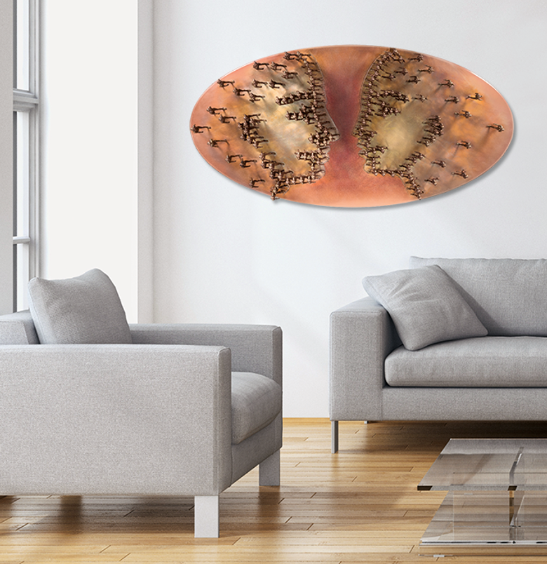 Bronzefigur Gendered Dialogue von Trpák