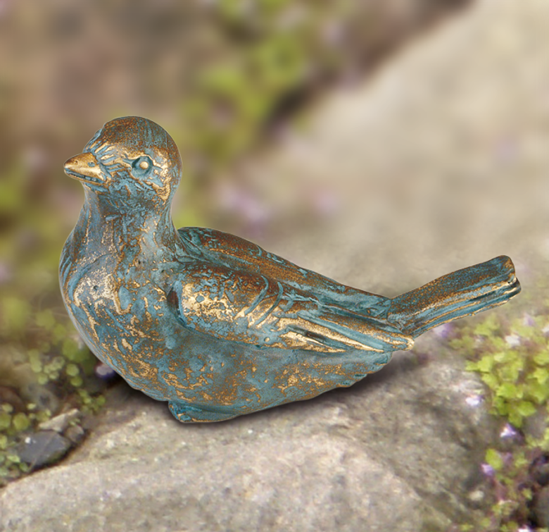 Bronzefigur Spatz, Kopf links von Atelier Strassacker