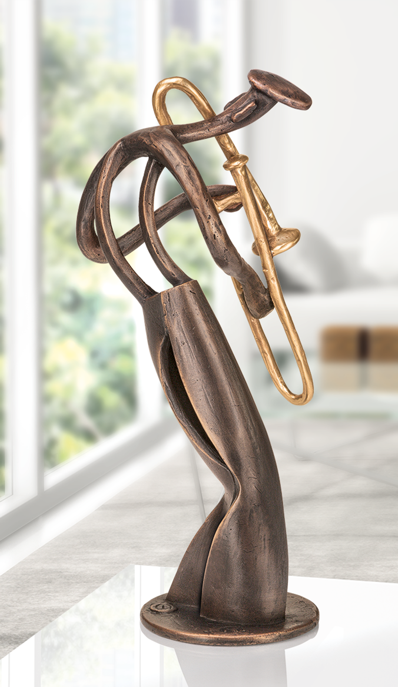 Bronzefigur »Posaunenspieler« von Kurtfritz Handel