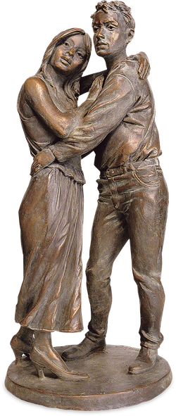 Bronzefigur Liebespaar von Leo Wirth