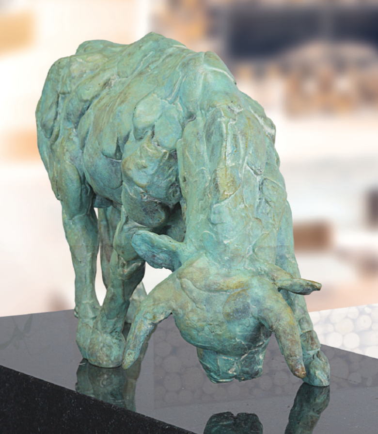 Bronzefigur Sonnen säen von Martin Pottgiesser