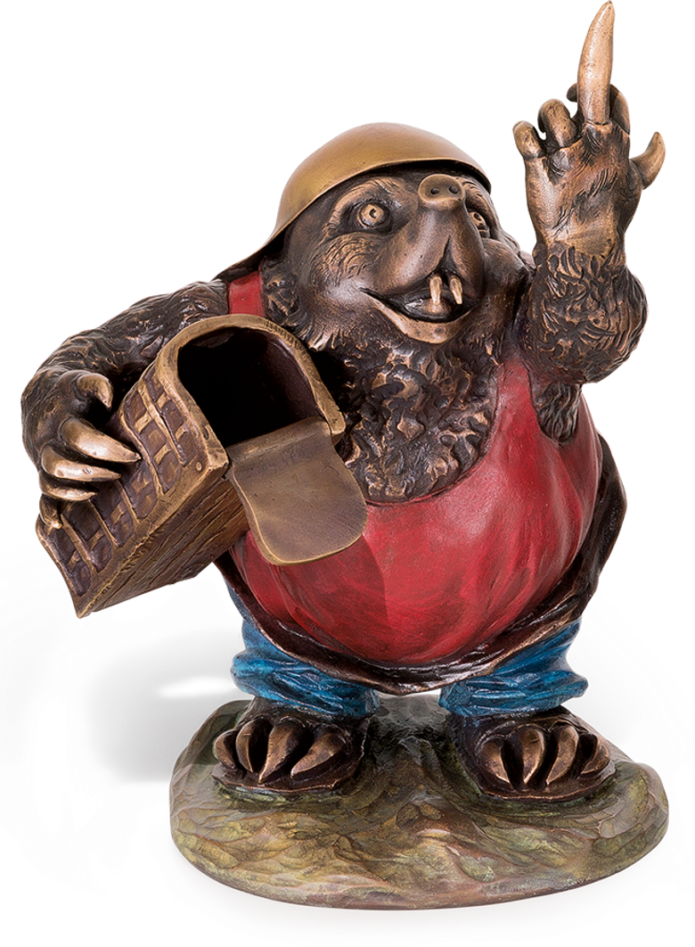 Bronzefigur Maulwurf "Stinkefinger" von Atelier Strassacker