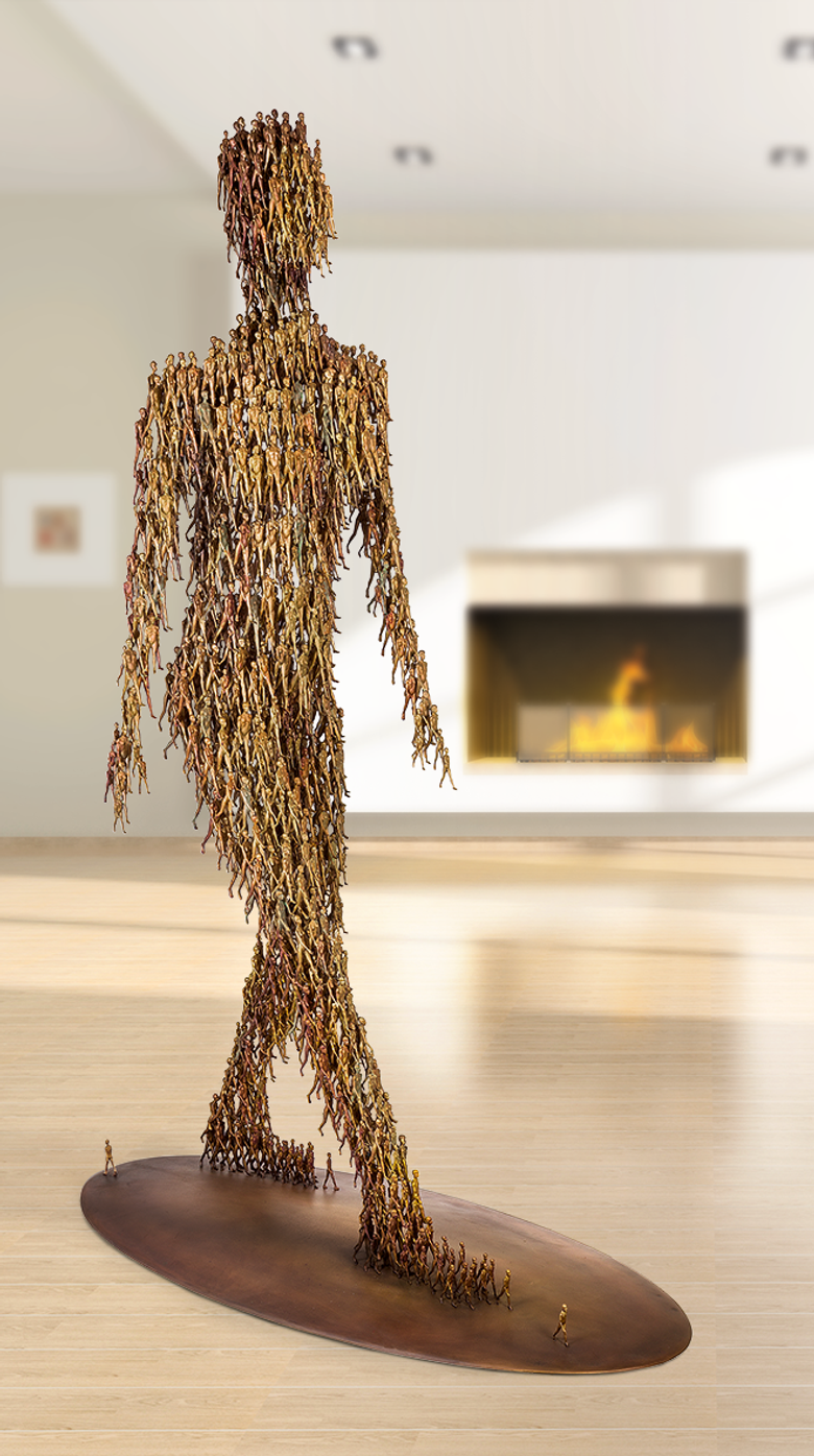 Bronzefigur Going von Michal Trpák