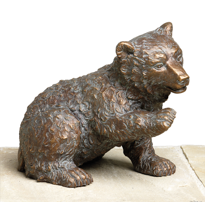 Bronzefigur Eisbär, neugierig von Atelier Strassacker