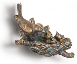 Bronzeskulptur Vogel - Finkennest