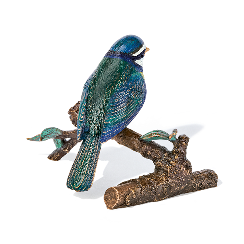 Bronzefigur «Blaumeise auf Ast» aus dem Atelier Strassacker