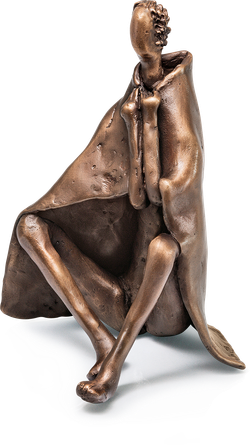 Bronzefigur »Nach dem Bade, sitzend« von Pieter Sohl