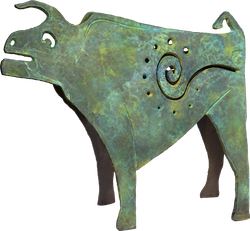 Bronzefigur Ur, grün von Guido Häfner