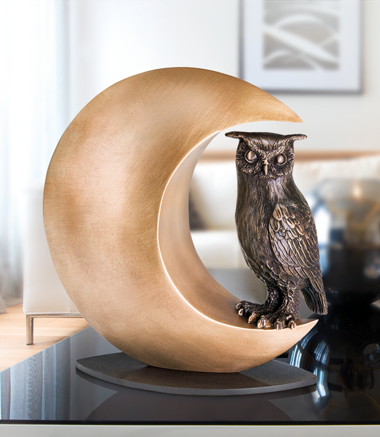 Bronzefigur Nachteule von Thomas Schöne
