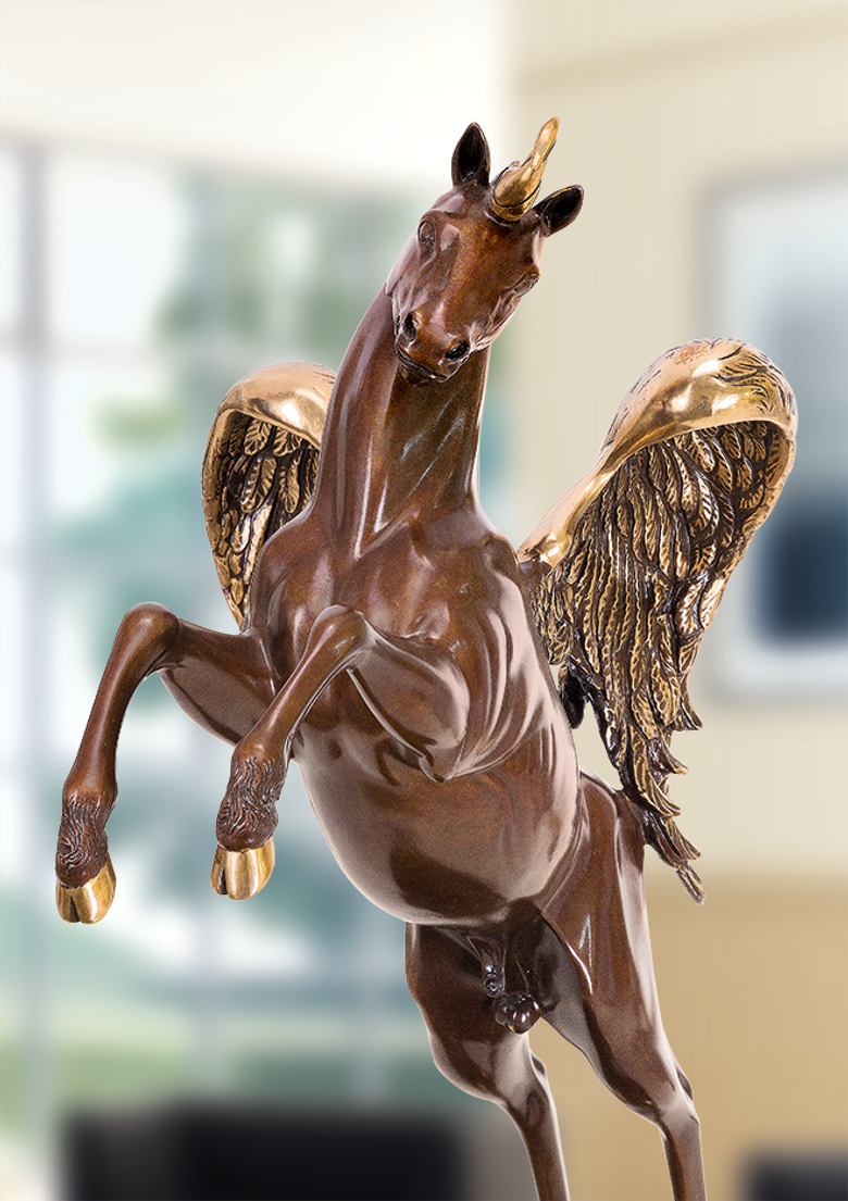 Bronzefigur Mein Einhorn Pegasus von Ernst Fuchs