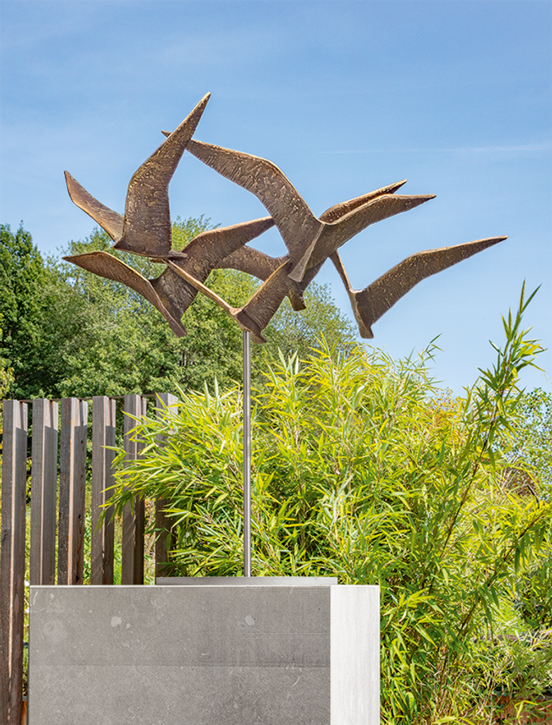 Bronzefigur «Vogelschwarm» aus dem Atelier Strassacker