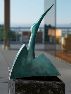 Bronzefigur Hinauf von Monika Wex