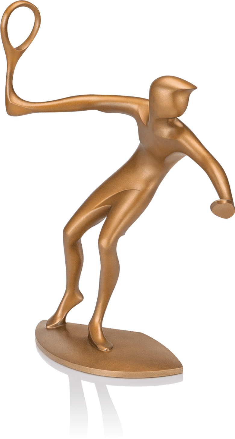 Bronzefigur »Tennisspieler« von Torsten Mücke