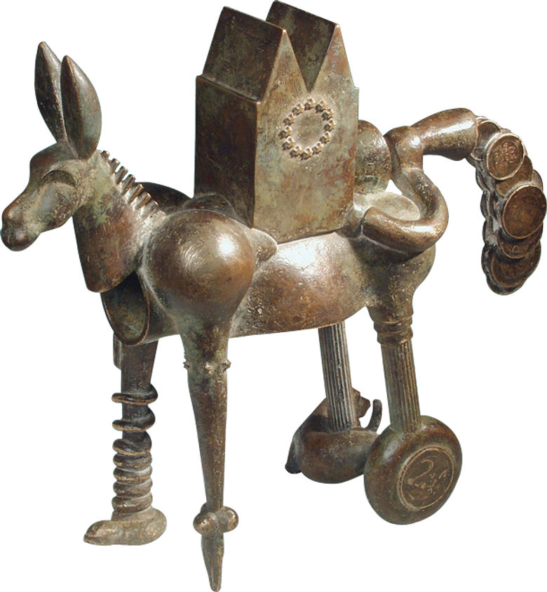 Bronzefigur Euroesel von Wolfgang Knorr