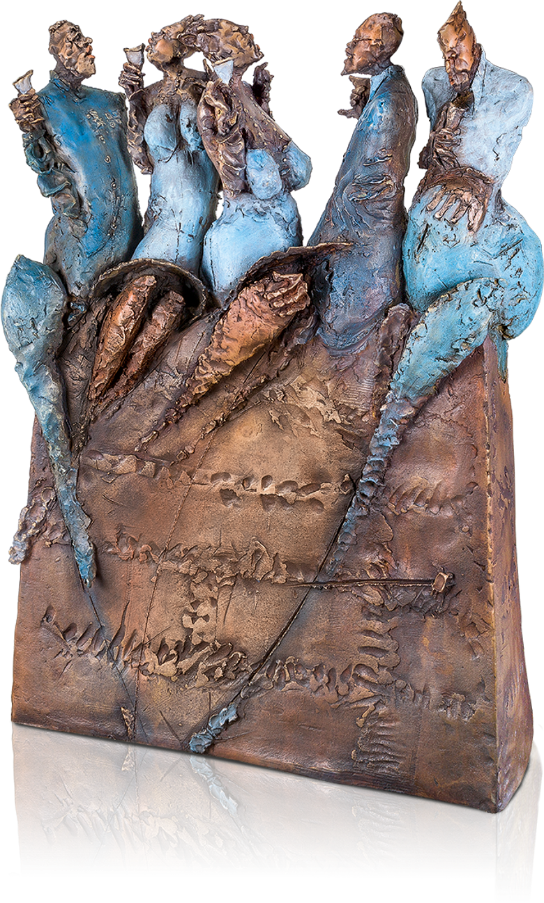 Bronzefigur Happy Hour von Eva Roucka