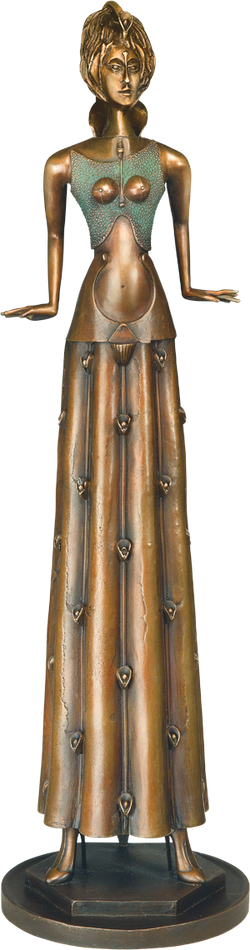 Bronzefigur Tänzerin im Blumenkleid von Paul Wunderlich