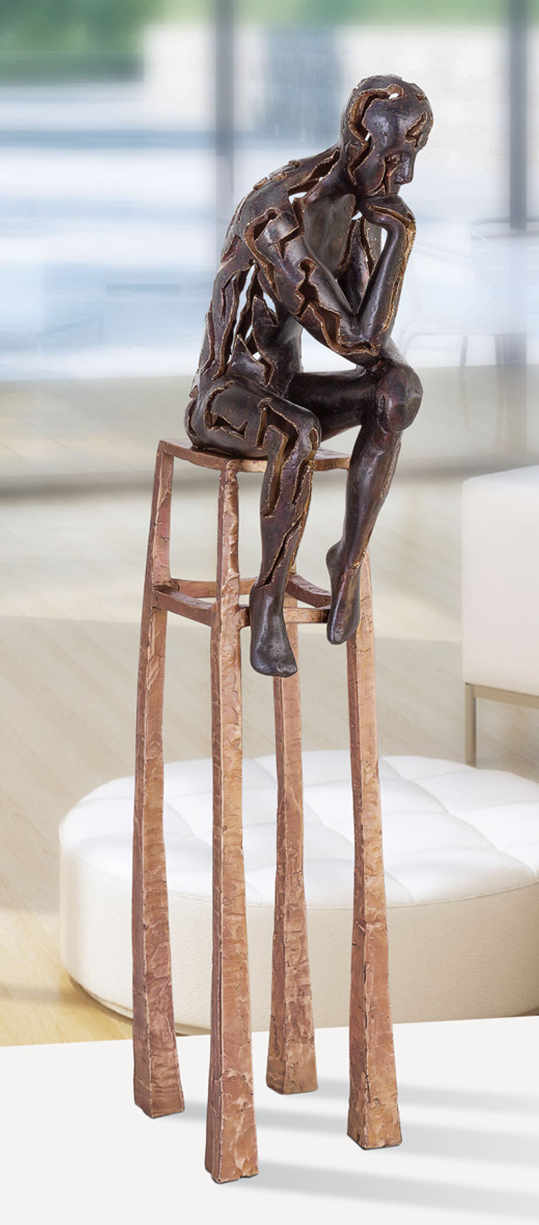Bronzefigur Thinker dark von Michal Trpák