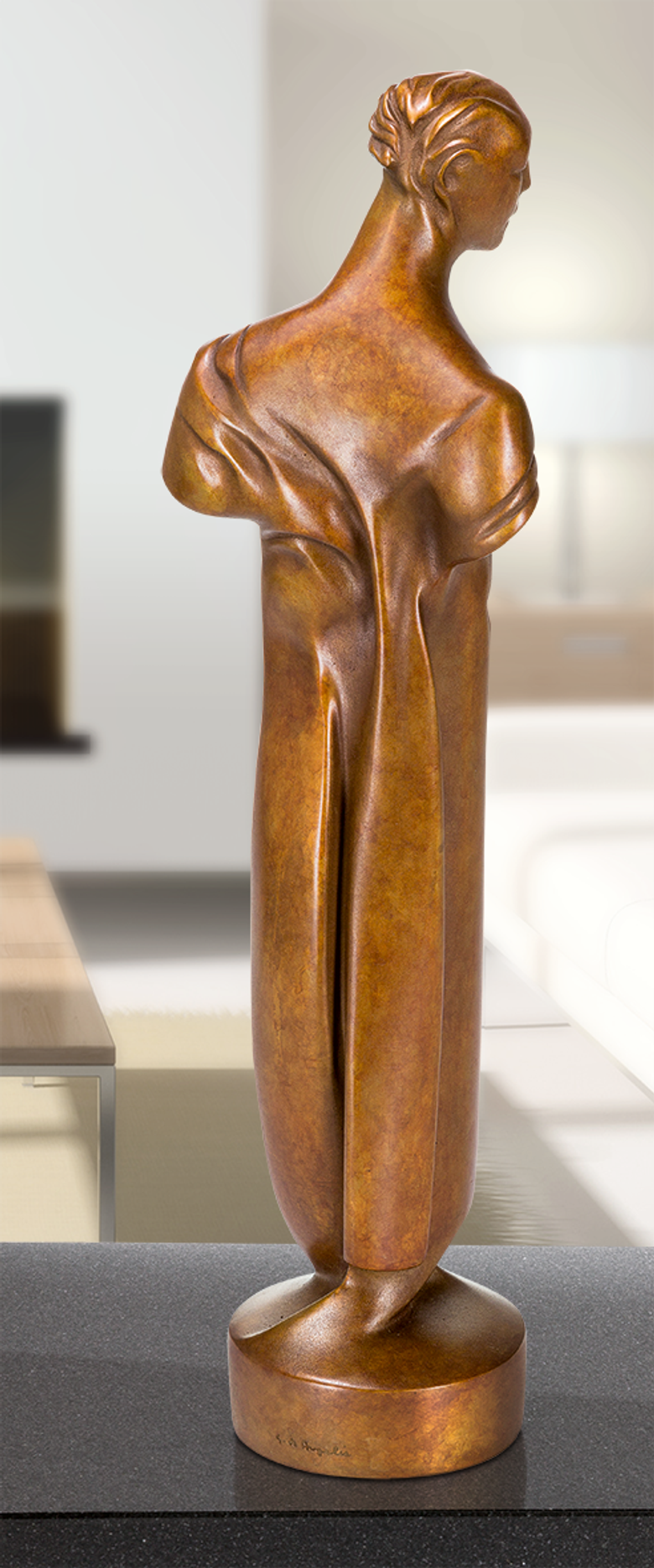 Bronzefigur Jüngling im Wind von Giovanni de Angelis