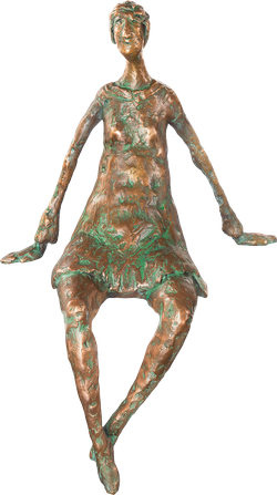Bronzefigur Dialog, sitzend von Gudrun Rienhardt
