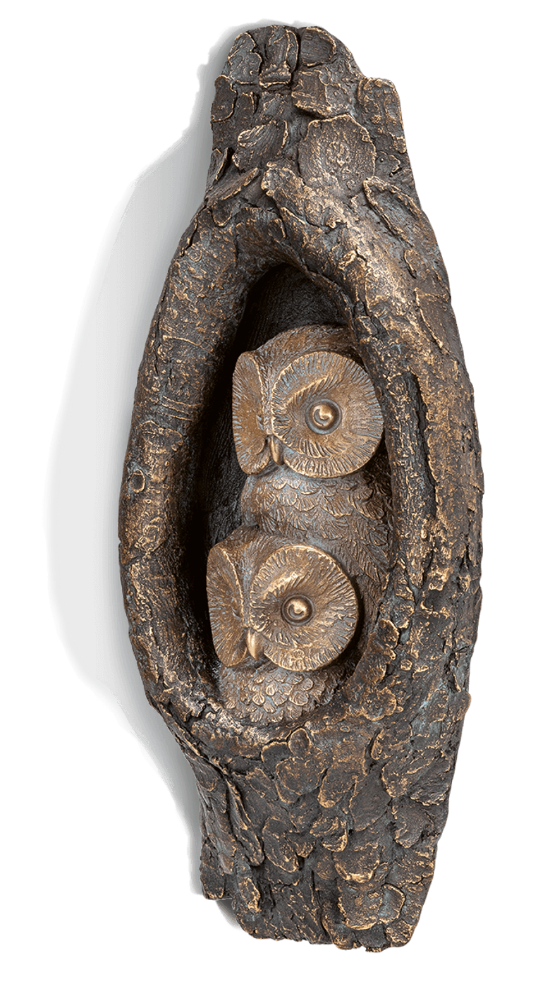 Bronzefigur »Käuzchenpaar« aus dem Atelier Strassacker