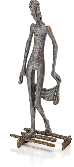 Bronzefigur »Mädchen mit Tuch« von Kurtfritz Handel