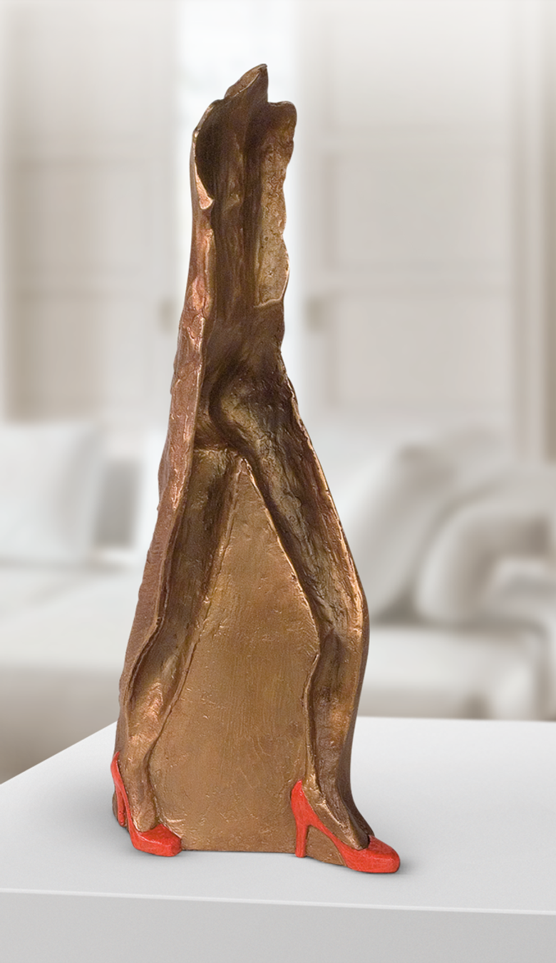 Bronzefigur Schreiten von Guido Messer