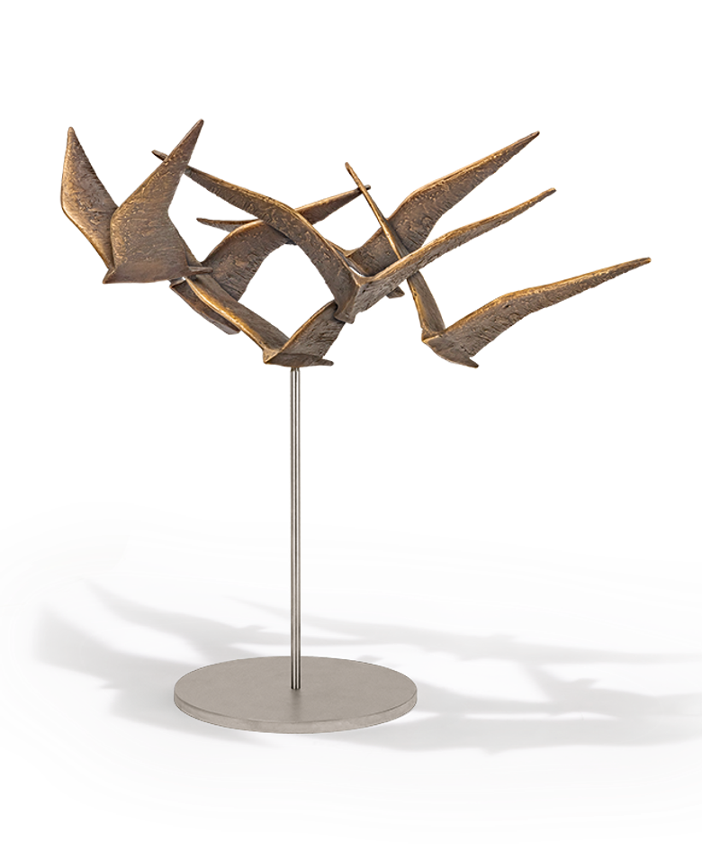 Bronzefigur «Vogelschwarm» aus dem Atelier Strassacker