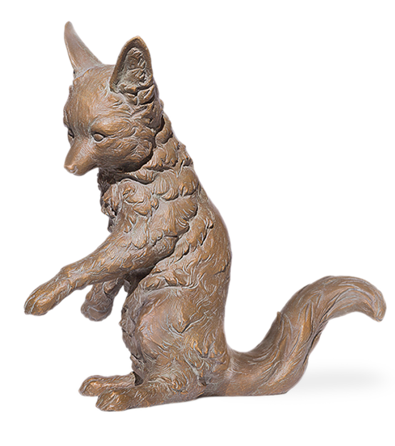 Bronzefigur Jungfuchs, sitzend von Atelier Strassacker