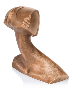 Bronzefigur Frauenkopf von Pepi Pescollderungg