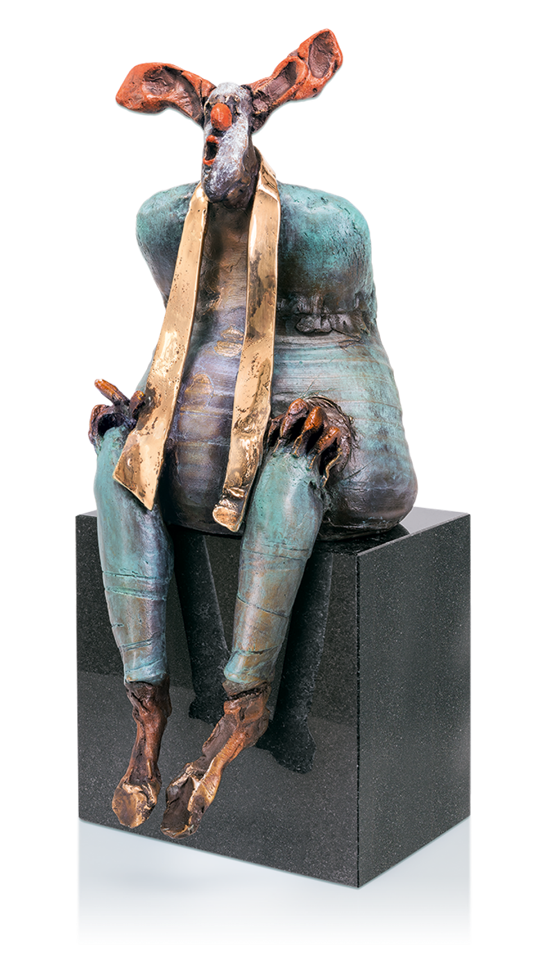 Bronzefigur Clown von Eva Roucka