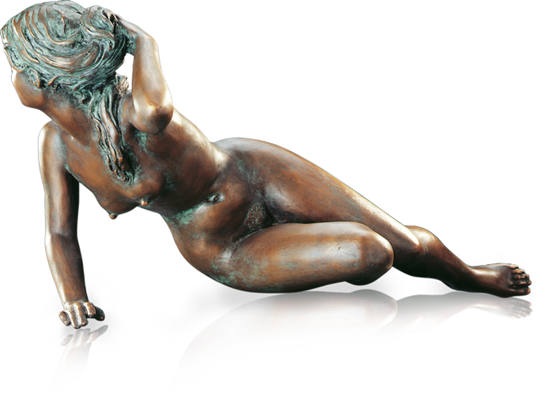 Bronzefigur Sonnige Stunden von Erwin A. Schinzel