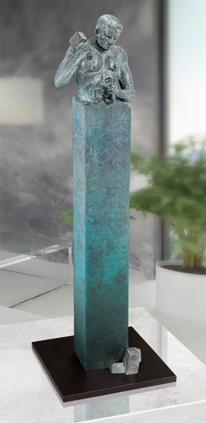 Bronzefigur Le Sage se faconne lui-même von Annie Jungers