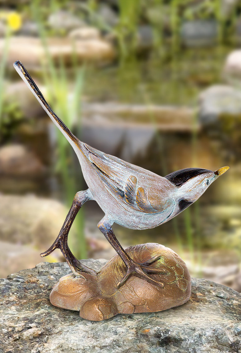 Bronzefigur Bachstelze von Atelier Strassacker