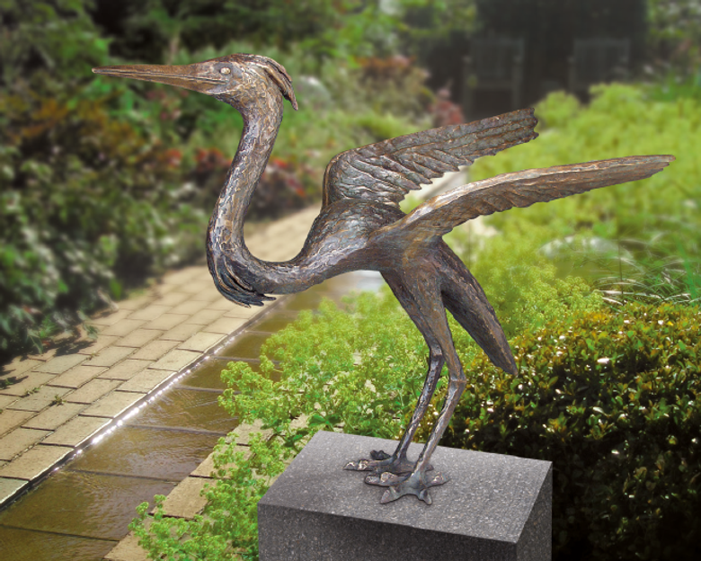 Bronzefigur Reiher von Ernst Günzkofer