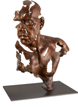 Bronzefigur Face to Face von Jamie Salmon