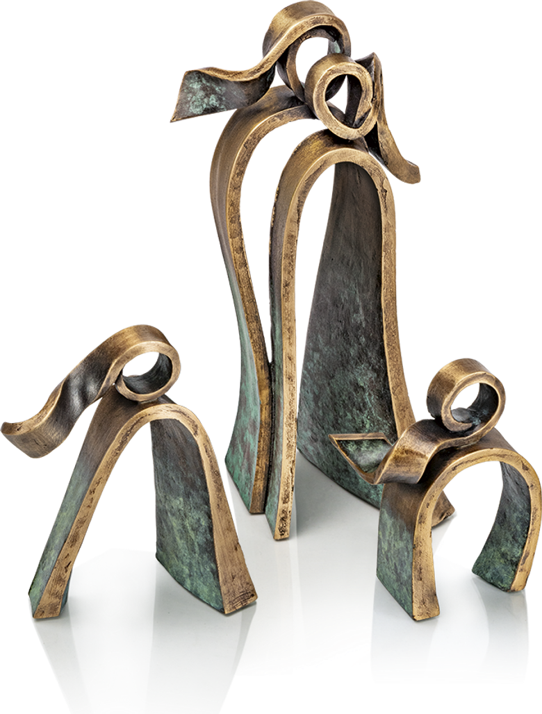 Bronzefigur «Familie, 3-teilig» aus dem Atelier Strassacker