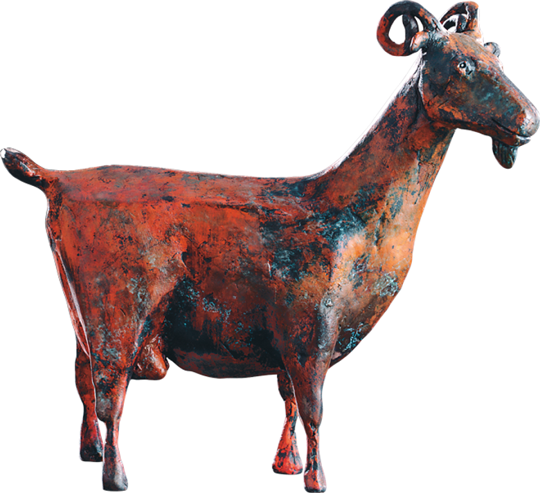 Bronzefigur Ziege von Hermann Schwahn