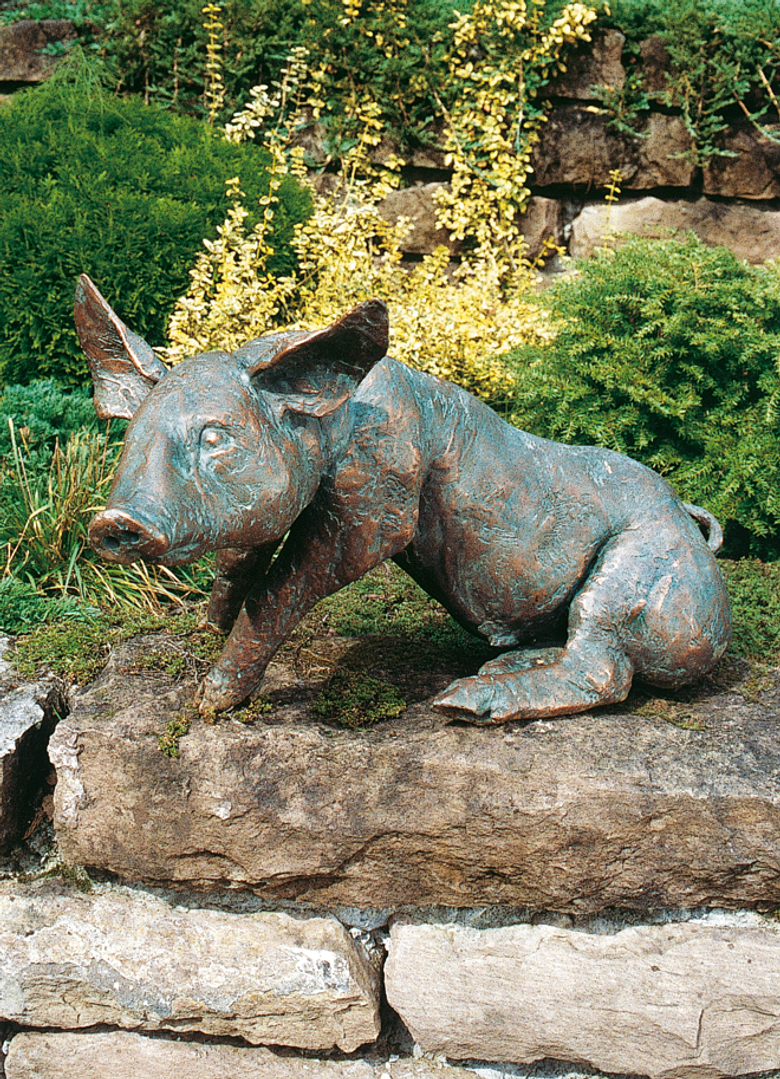 Bronzefigur Schwein von Kurt Tassotti