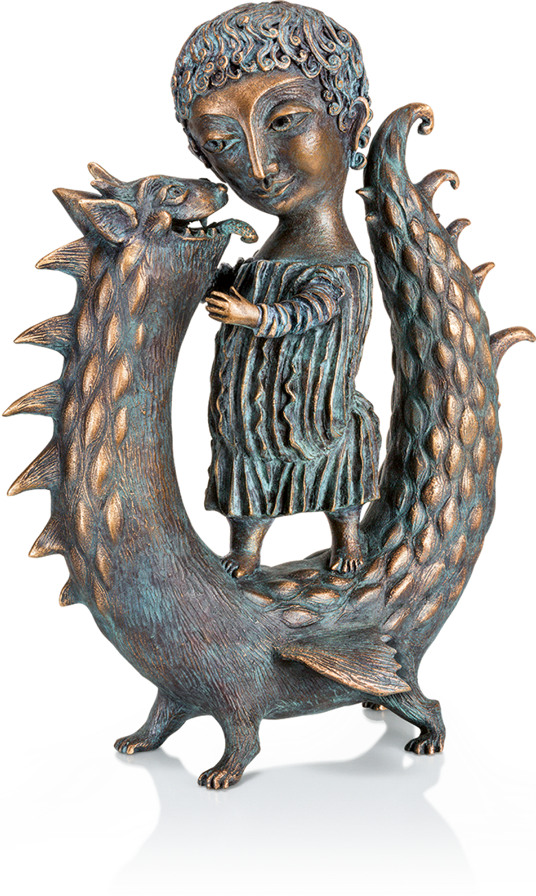 Bronzefigur »Georgs Kindheit« von Elya Yalonetski