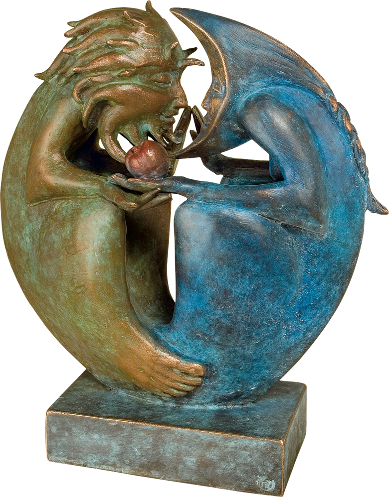 Bronzefigur Sun & Moon von Fidelma Massey