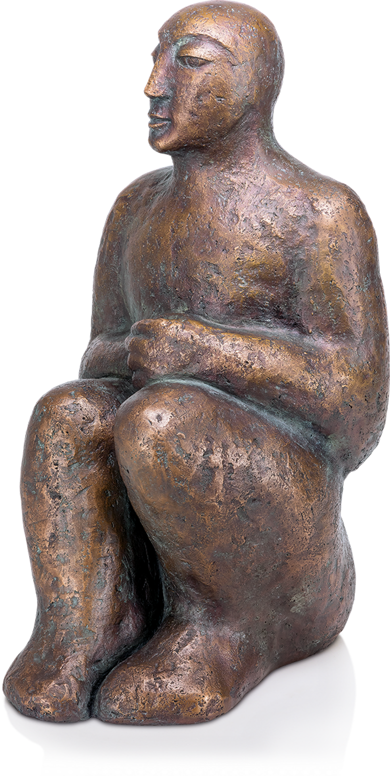 Bronzefigur Sitzende II von Christine Raschke